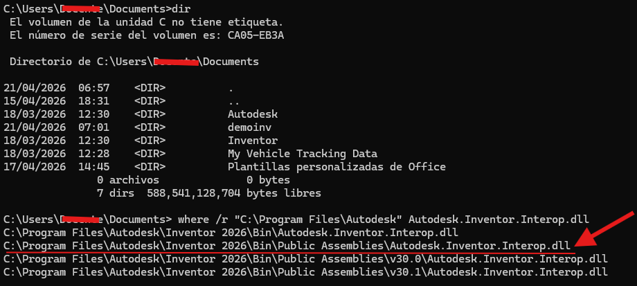 Paso 10: localizar Autodesk.Inventor.Interop.dll